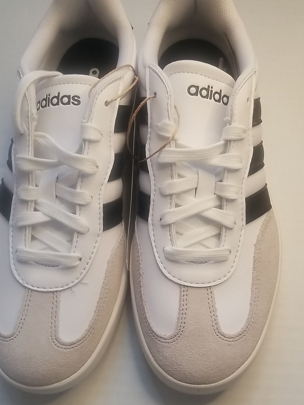 adidas White, Black & Light Gray Retro Trainer Sneakers